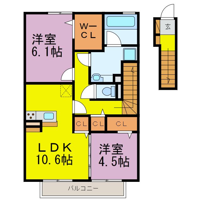 ルミエールASUKA 203号室 間取り