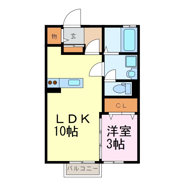 リビングタウンかじま台　C 203号室 間取り