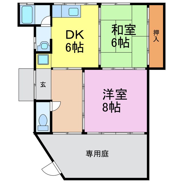 山方町6丁目貸家 間取り図