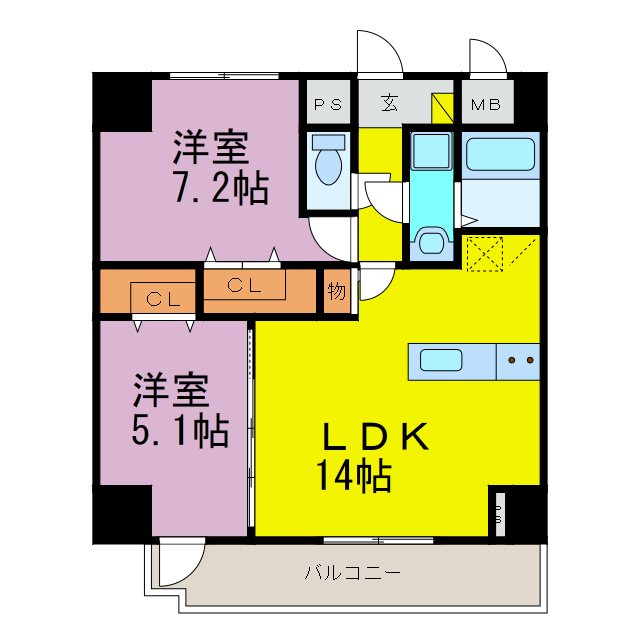 プリミエール常滑駅前 605号室 間取り