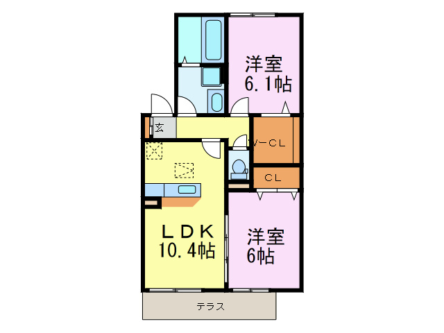 シャンティ 202号室 間取り
