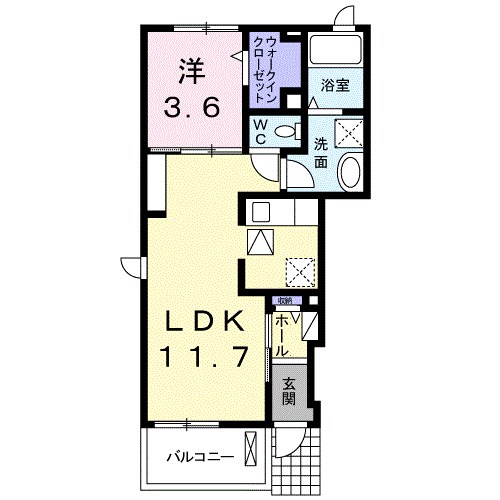 ルミエール 101号室 間取り