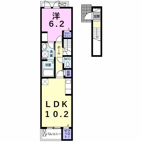 サンクセット 202号室 間取り