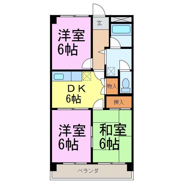 アムールハイツ 302号室 間取り