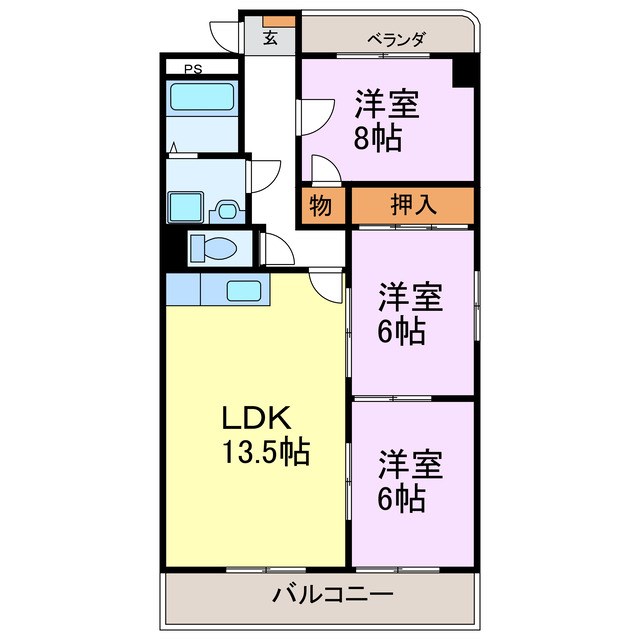 半田第3ロイヤルマンション  間取り図