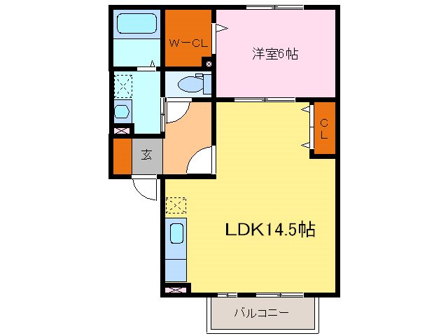 ウィックス 201号室 間取り
