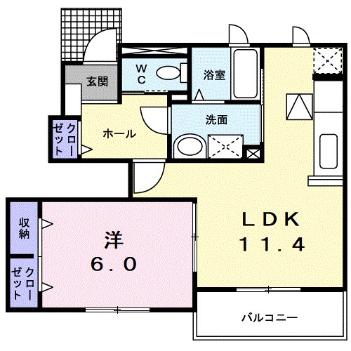 レインボーヒルズⅡ 102号室 間取り
