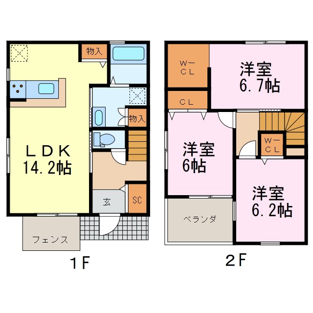 リーブルファイン大野町 101号室 間取り