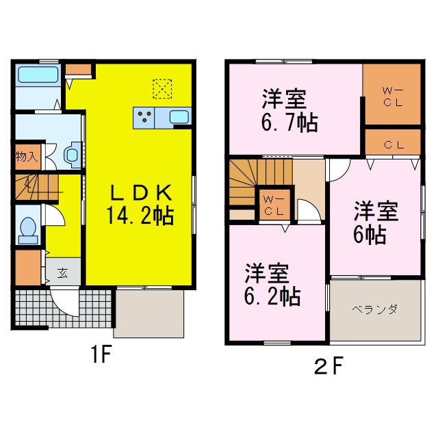 リーブルファイン大野町 間取り図
