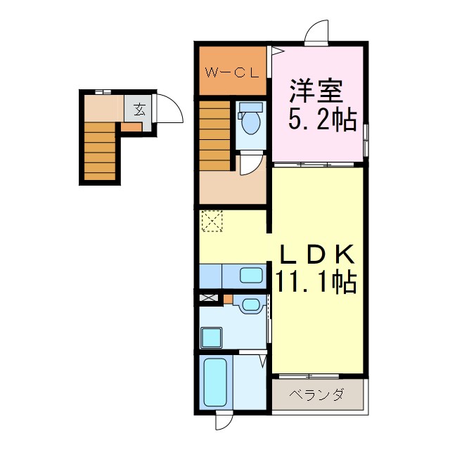 リベルテ 201号室 間取り