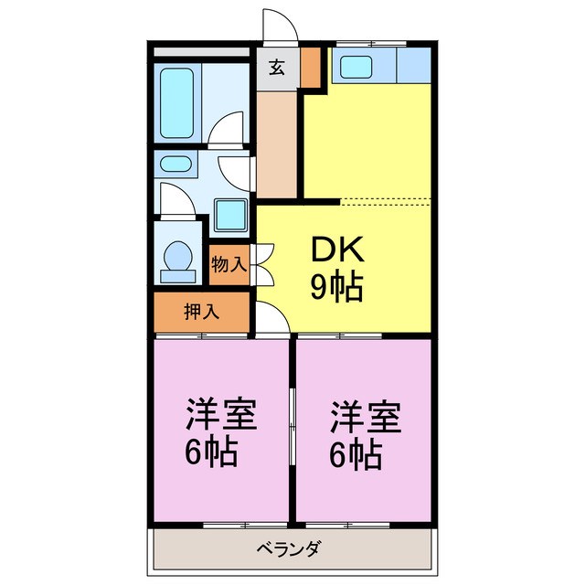 グリーンピア 105号室 間取り