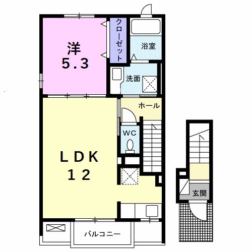 トルナール 201号室 間取り