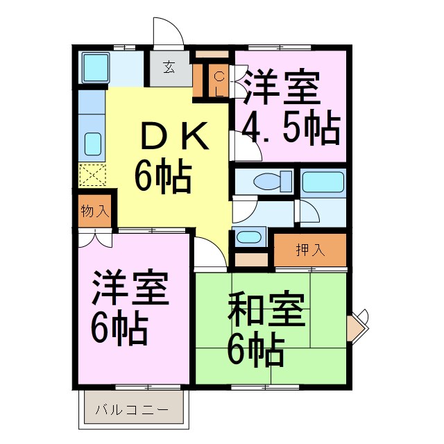 ドミールたかねＢ棟 間取り図