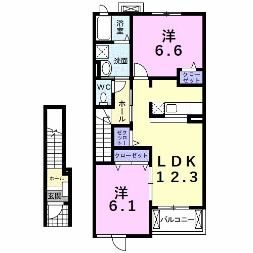 マ　ジュネス 202号室 間取り