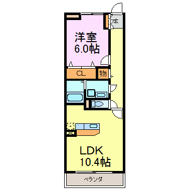ヌーベル　コリーヌⅠ 107号室 間取り