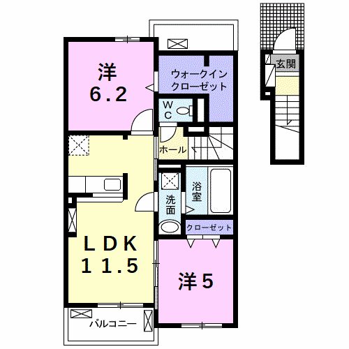 カーフ　ヒルズ　Ⅰ 202号室 間取り