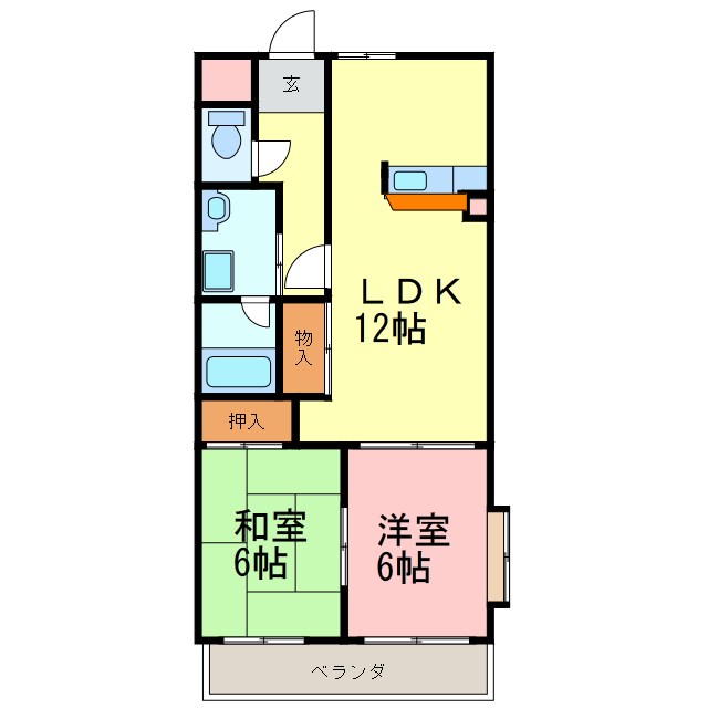 コーラル半田 201号室 間取り