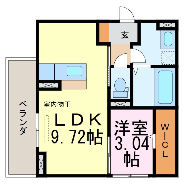 エスペランサ旭　D棟 102号室 間取り
