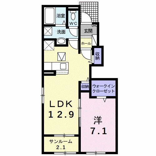 アルカンシエル　メゾンⅠ 102号室 間取り