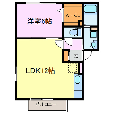 ファミール森西　A 201号室 間取り