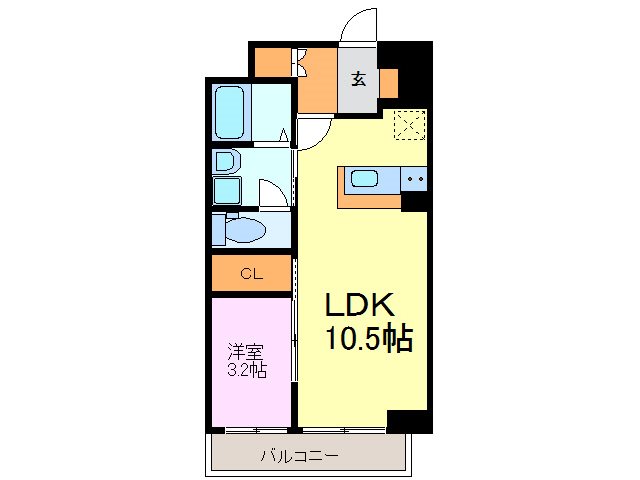 カーサコモダ新舞子　A 401号室 間取り