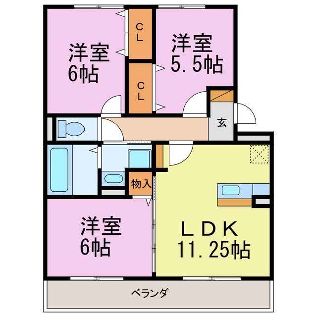 セジュール・サイト B棟 間取り図