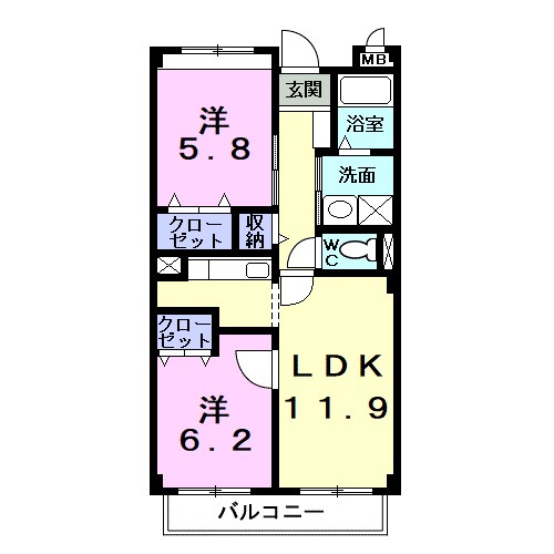 サンリッツ高宮 A 間取り図