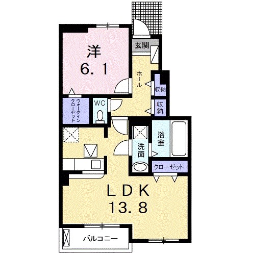 プレッソ朝倉  B 間取り図
