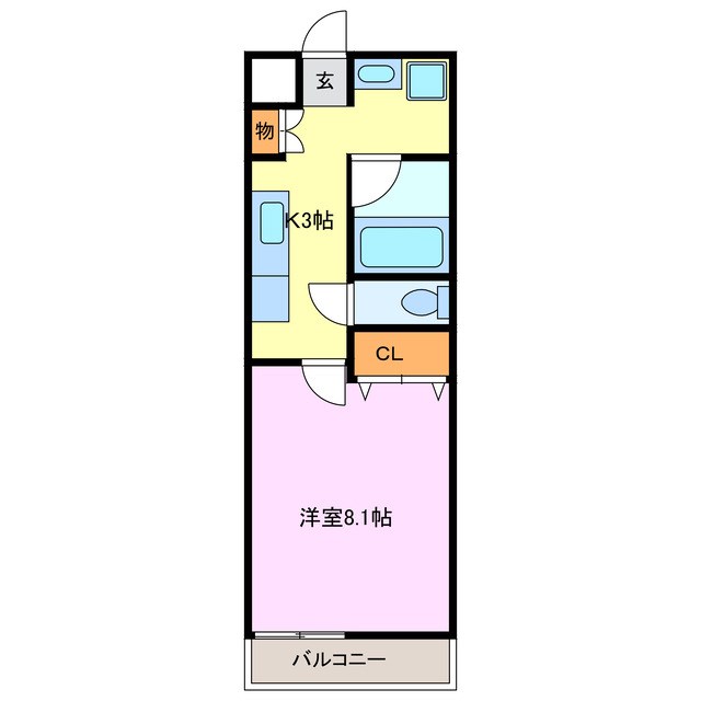 メイプル陶郷 203号室 間取り