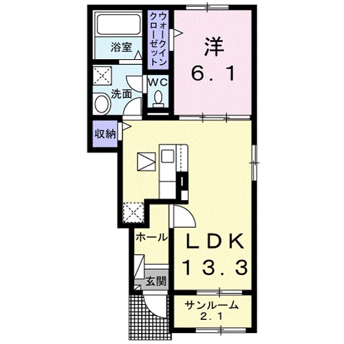 ネオ  エルブ  Ⅰ 間取り図