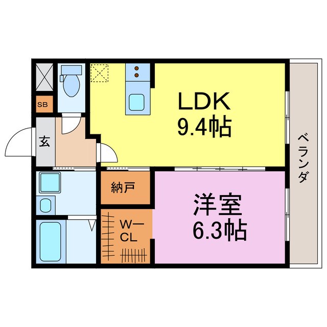 A・City常滑原松 503号室 間取り