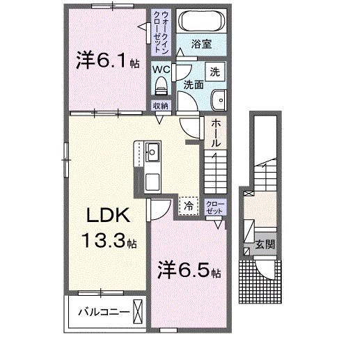 ハピネスB 間取り図