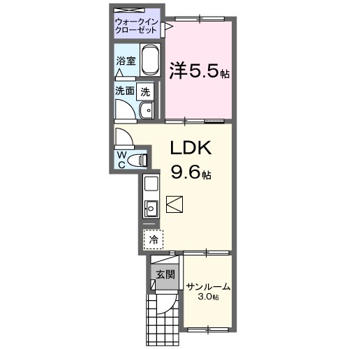 リュミエール 102号室 間取り