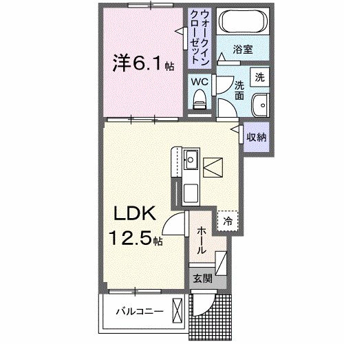アンドゥトロワ 102号室 間取り