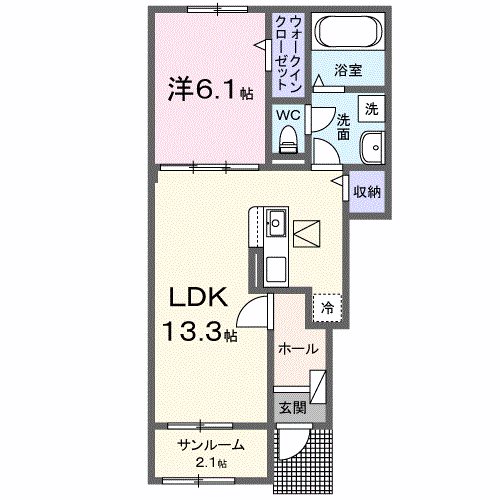 フルール・シエル 102号室 間取り