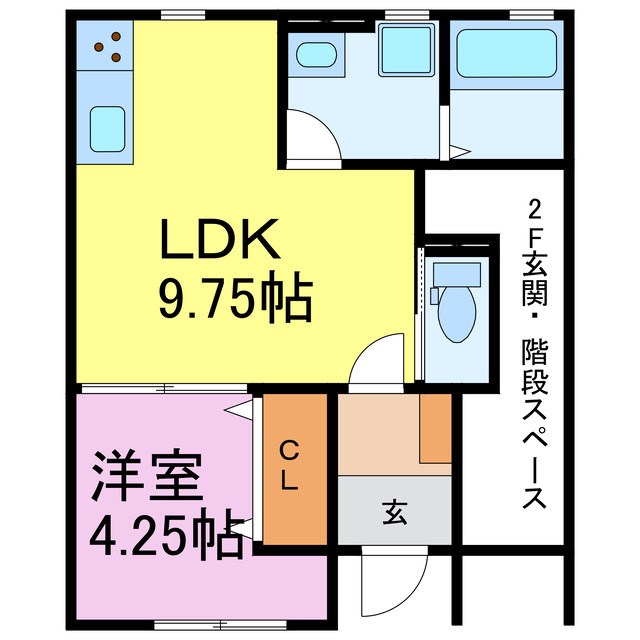 リーブルファイン新田町　2号棟 102号室 間取り