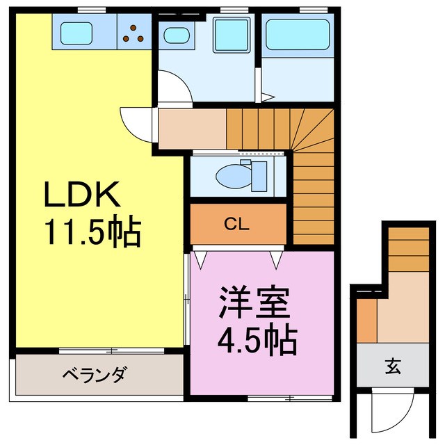 リーブルファイン新田町　2号棟 202号室 間取り