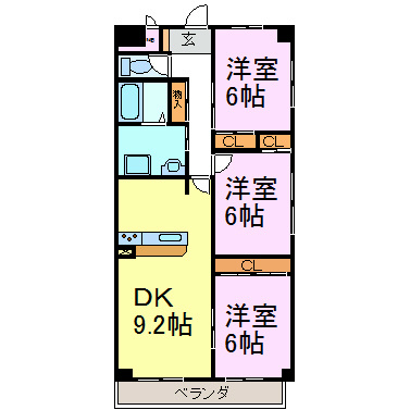 パークサイド雁宿1号館 間取り図