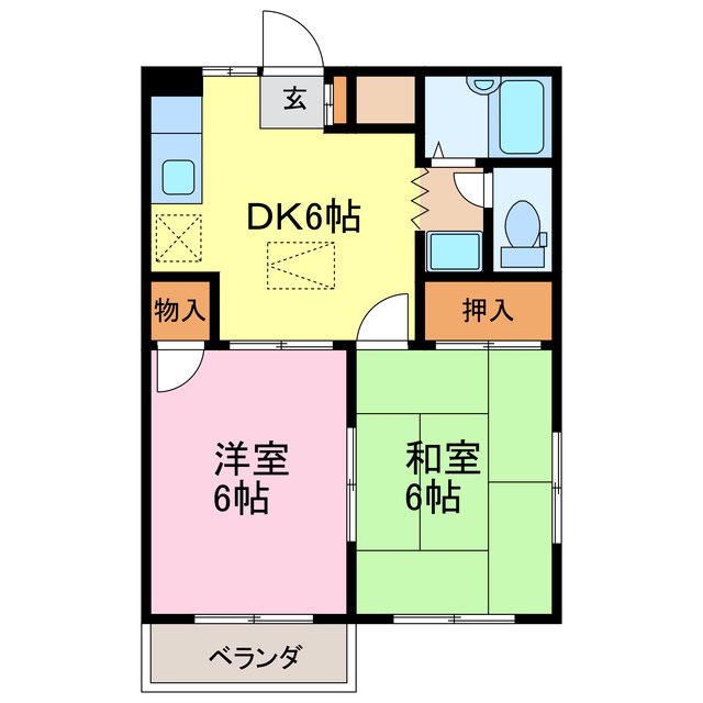 エルディム横川 201号室 間取り