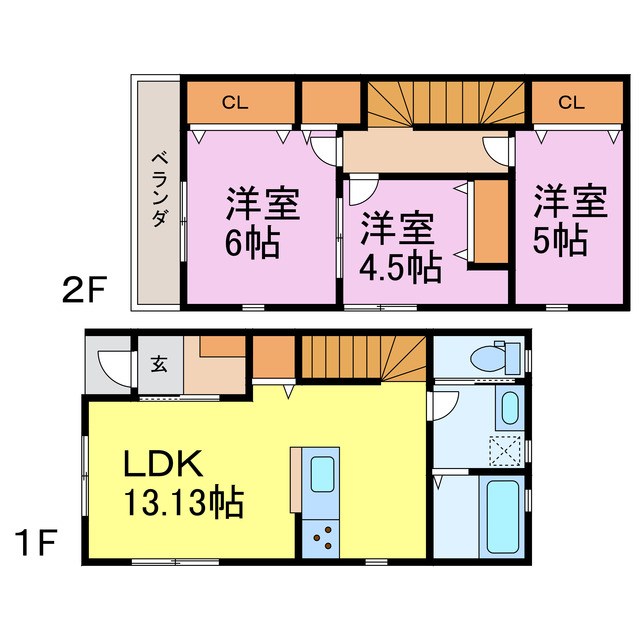 リーブルファイン六貫山 105号室 間取り