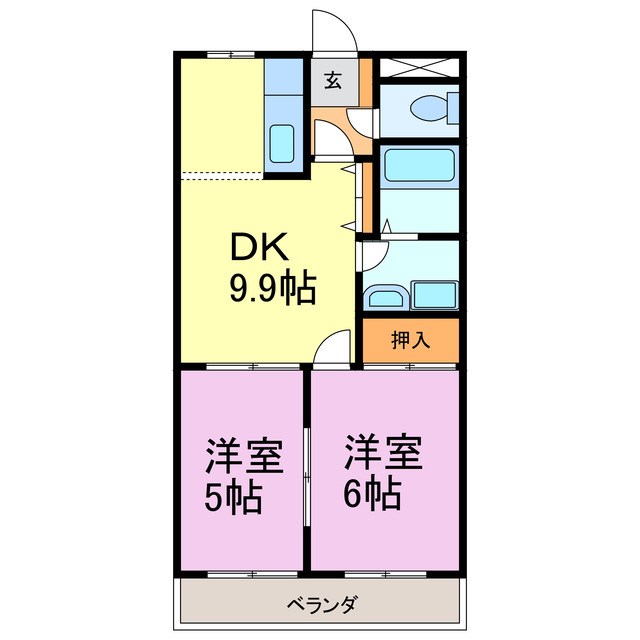 サンタプレイスヒルズA棟 202号室 間取り