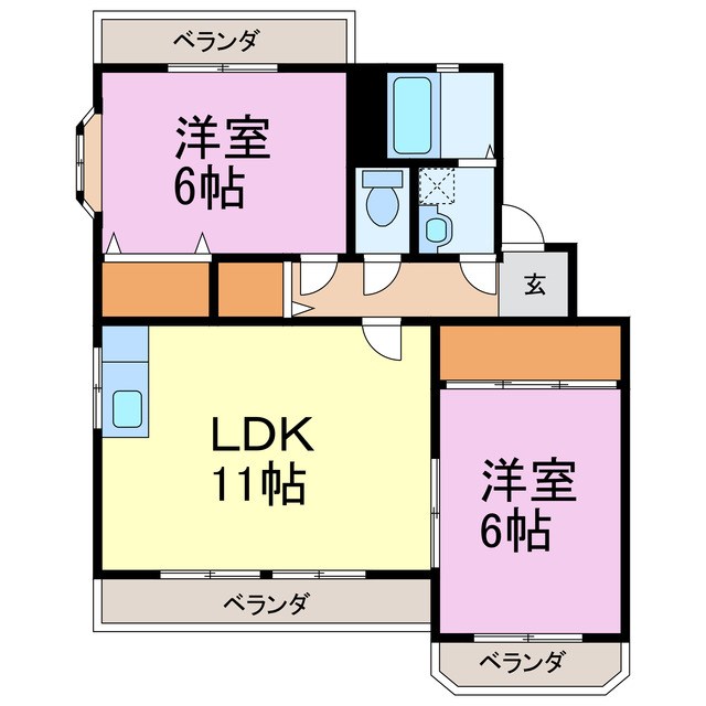 ヴァーテューⅠ 107号室 間取り
