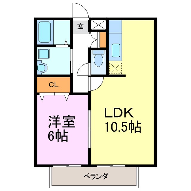 ミラコスタⅡ 202号室 間取り