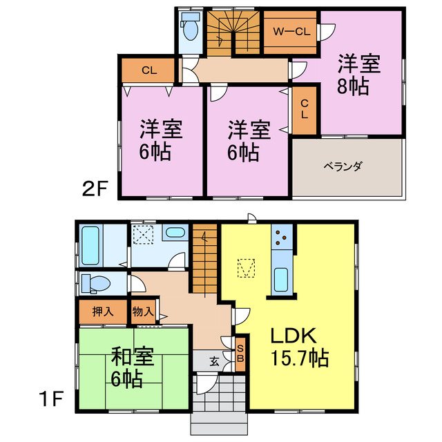 萱苅口貸家 間取り