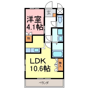 サンハイツ 202号室 間取り