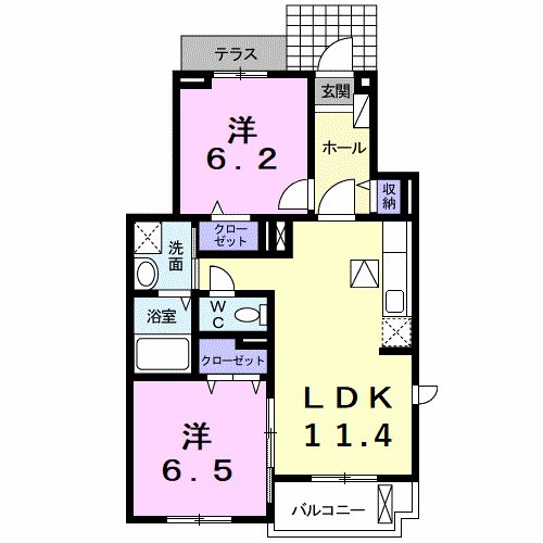 CottonHills　Ⅱ 101号室 間取り