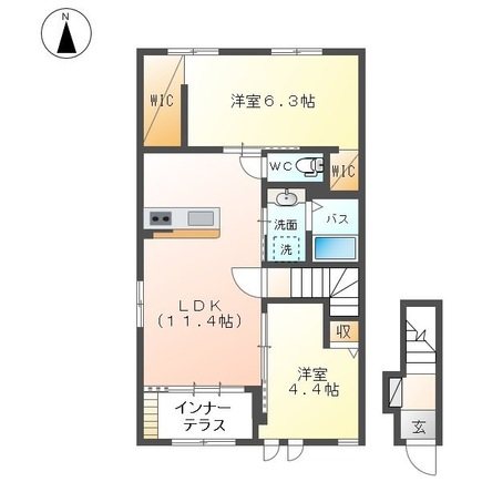 ノア・ブラン 201号室 間取り