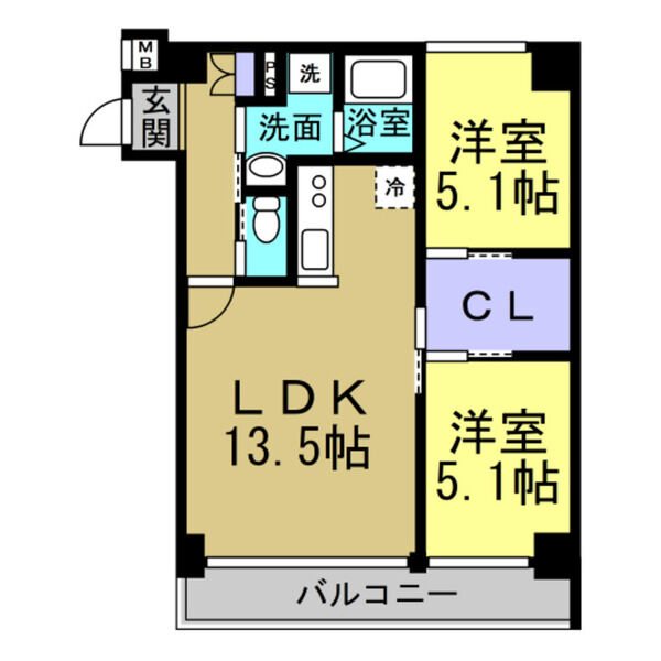 （仮称）CHUNICHI　BUILDING 403号室 間取り