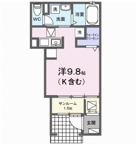 グラーヴェ御幸 107号室 間取り