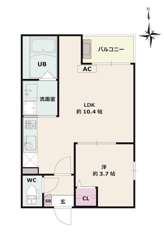 Jack tayaⅡ 102号室 間取り